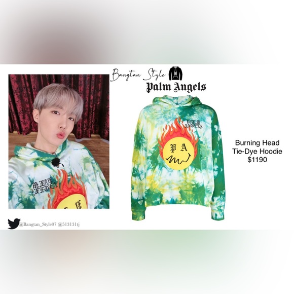 Palm Angels Burning Head Tie-Dye Hoodie. - Picture 3 of 3